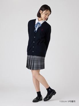 「EASTBOY（イーストボーイ）のローファー 通学 学生 靴 女子 中学生 高校生 スクール 入学式 卒業式（ローファー、ブラック系）」を使った、EASTBOY 1さん（レディース・158cm）の秋コーディネート