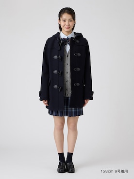「EASTBOY（イーストボーイ）のシャツ 長袖 カラー ブラウス 女子 制服 学生服 中学 高校 スクール 入学式 卒業式（シャツ/ブラウス、ブルー系）」を使った、EASTBOY 1さん（レディース・158cm）の秋コーディネート