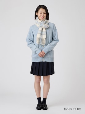 「EASTBOY（イーストボーイ）のローファー 通学 学生 靴 女子 中学生 高校生 スクール 入学式 卒業式（ローファー、ブラック系）」を使った、EASTBOY 1さん（レディース・158cm）の秋コーディネート