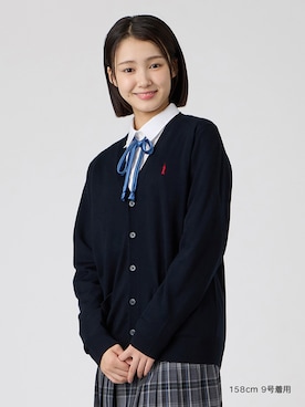 「EASTBOY（イーストボーイ）のシャツ 長袖 ブラウス 女子 通学 制服 学生服 中学生 高校生 スクール 入学式 卒業式（シャツ/ブラウス、ホワイト系）」を使った、EASTBOY 1さん（レディース・158cm）の秋コーディネート