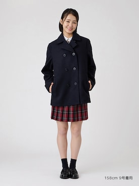 「EASTBOY（イーストボーイ）のローファー 通学 学生 靴 女子 中学生 高校生 スクール 入学式 卒業式（ローファー、ブラック系）」を使った、EASTBOY 1さん（レディース・158cm）の秋コーディネート
