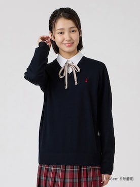 「EASTBOY（イーストボーイ）のシャツ 長袖 ブラウス 女子 通学 制服 学生服 中学生 高校生 スクール 入学式 卒業式（シャツ/ブラウス、ホワイト系）」を使った、EASTBOY 1さん（レディース・158cm）の秋コーディネート