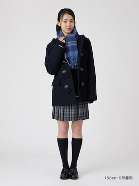 「EASTBOY（イーストボーイ）のローファー 通学 学生 靴 女子 中学生 高校生 スクール 入学式 卒業式（ローファー、ブラック系）」を使った、EASTBOY 1さん（レディース・158cm）の秋コーディネート