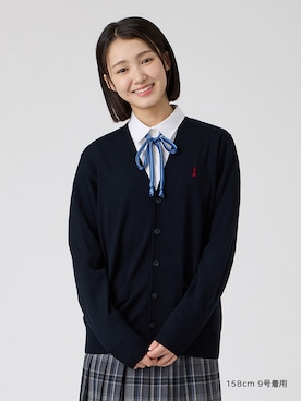 「EASTBOY（イーストボーイ）のシャツ 長袖 ブラウス 女子 通学 制服 学生服 中学生 高校生 スクール 入学式 卒業式（シャツ/ブラウス、ホワイト系）」を使った、EASTBOY 1さん（レディース・158cm）の秋コーディネート