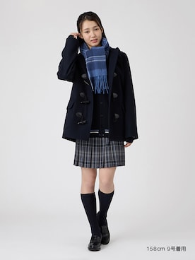 「EASTBOY（イーストボーイ）のローファー 通学 学生 靴 女子 中学生 高校生 スクール 入学式 卒業式（ローファー、ブラック系）」を使った、EASTBOY 1さん（レディース・158cm）の秋コーディネート