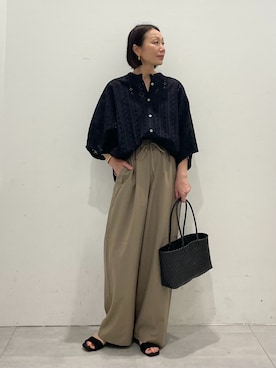 「JOURNAL STANDARD relume（ジャーナルスタンダード　レリューム）の《WEB・一部店舗限定》【relume×Oyama】バングル（ブレスレット、ゴールド系）」を使った、MATSUさん（レディース・154cm）の春コーディネート