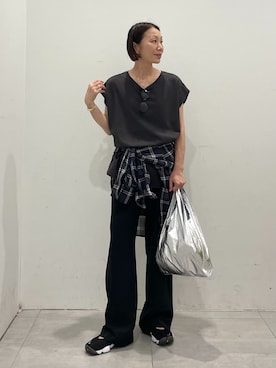 「BAGGU（バグー）のアイテム」を使った、MATSUさん（レディース・154cm）の夏コーディネート