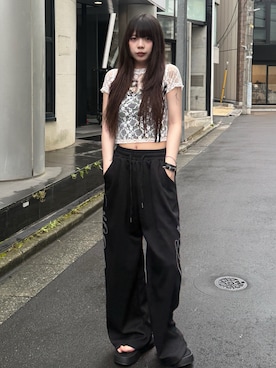 「lilful（リルフル）のアイテム（Tシャツ/カットソー）」を使った、anさん（レディース・162cm）の夏コーディネート