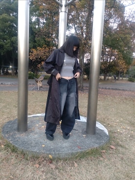 「アイテム（トレンチコート）」を使った、Ariaさん（レディース・158cm）の秋コーディネート