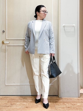 「SHOO・LA・RUE（シューラルー）のアイテム（テーラードジャケット）」を使った、umeさん（レディース・159cm）の冬コーディネート