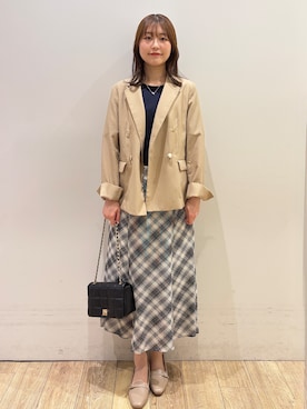 「index（インデックス）のアイテム（バッグ）」を使った、MOMOさん（レディース・158cm）の春コーディネート