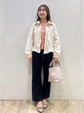 「index（インデックス）のアイテム（ブルゾン）」を使った、MOMOさん（レディース・158cm）の春コーディネート