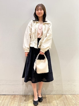 「index（インデックス）のアイテム（ブルゾン）」を使った、MOMOさん（レディース・158cm）の春コーディネート