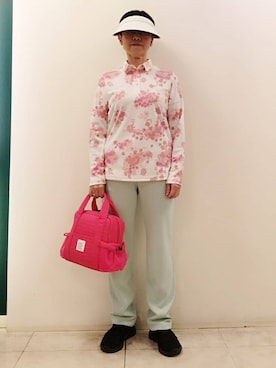 「アイテム（サンバイザー）」を使った、クロさんさん（レディース・158cm）の冬コーディネート