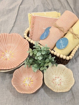 「アイテム（ランチョンマット/テーブルウェア）」を使った、M.a*さん（レディース・158cm）の春コーディネート