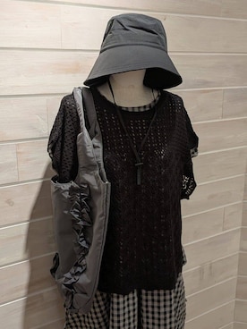 「one'sterrace（ワンズテラス）のSE フリルデザイントート（トートバッグ、グレー系）」を使った、M.a*さん（レディース・158cm）の秋コーディネート