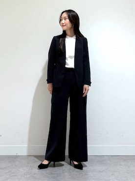 「アイテム（スーツジャケット、ブルー系）」を使った、mamiさん（レディース・151cm）の冬コーディネート