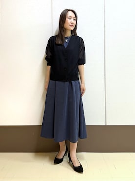 「INDIVI（インディヴィ）のアイテム」を使った、mamiさん（レディース・151cm）の春コーディネート