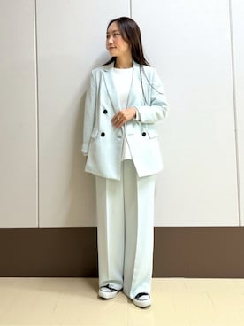 「アイテム（スーツジャケット、グリーン系）」を使った、mamiさん（レディース・151cm）の冬コーディネート