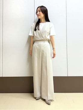 「アイテム（サロペット/オーバーオール、ベージュ系）」を使った、mamiさん（レディース・151cm）の春コーディネート