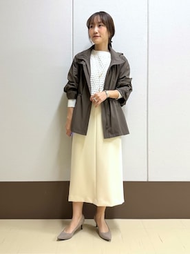 「INDIVI（インディヴィ）のアイテム（ブルゾン）」を使った、mamiさん（レディース・151cm）の春コーディネート