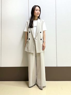 「アイテム（サロペット/オーバーオール、ベージュ系）」を使った、mamiさん（レディース・151cm）の春コーディネート