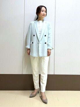 「アイテム（スーツジャケット、グリーン系）」を使った、mamiさん（レディース・151cm）の春コーディネート