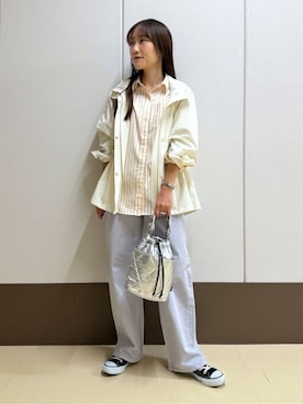 「INDIVI（インディヴィ）のアイテム（ブルゾン）」を使った、mamiさん（レディース・151cm）の春コーディネート