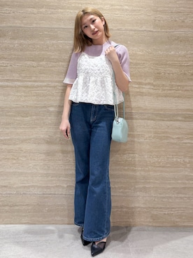 「smart pink（スマートピンク）のアイテム」を使った、ふうかさん（レディース・153cm）の春コーディネート