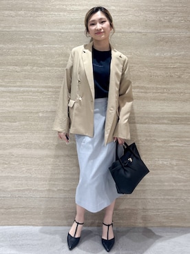 「index（インデックス）のアイテム（テーラードジャケット）」を使った、ふうかさん（レディース・153cm）の春コーディネート