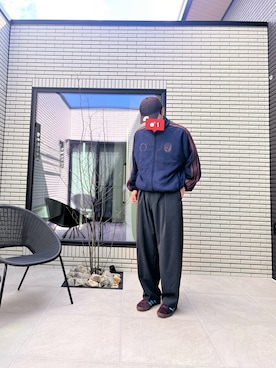「CIAOPANIC（チャオパニック）のアイテム（その他アウター、ブルー系）」を使った、キムニーさん（メンズ・179cm）の春コーディネート