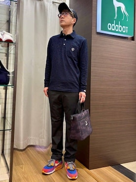 「adabat（アダバット）のアイテム（キャップ）」を使った、yamaさん（メンズ・174cm）の春コーディネート