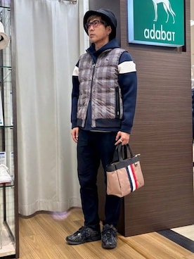 「adabat（アダバット）のアイテム」を使った、yamaさん（メンズ・174cm）の冬コーディネート