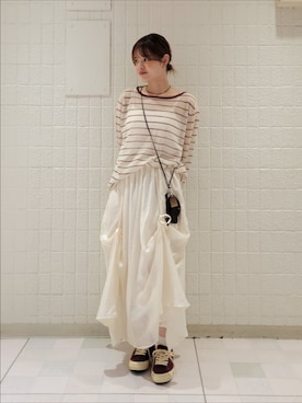 「KBF（ケイビーエフ）のアイテム（バッグ）」を使った、つ　きさん（レディース・161cm）の夏コーディネート