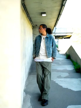 「アイテム（カーゴパンツ）」を使った、STO(スト)さん（メンズ・168cm）の秋コーディネート