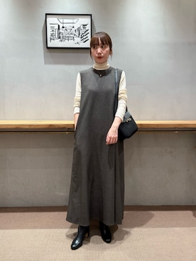 「Steven Alan（スティーブンアラン）のアイテム（ワンピース/ドレス）」を使った、鈴木紗羅さん（レディース・154cm）の秋コーディネート