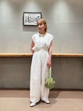 「Steven Alan（スティーブンアラン）のアイテム（サンダル）」を使った、鈴木紗羅さん（レディース・154cm）の夏コーディネート