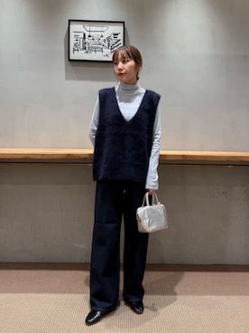「Steven Alan（スティーブンアラン）のアイテム（アクセサリー）」を使った、鈴木紗羅さん（レディース・154cm）の秋コーディネート