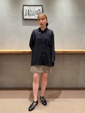 「Steven Alan（スティーブンアラン）のアイテム（サンダル）」を使った、鈴木紗羅さん（レディース・154cm）の夏コーディネート