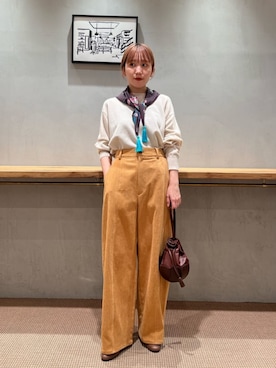 「Steven Alan（スティーブンアラン）のアイテム」を使った、鈴木紗羅さん（レディース・154cm）の秋コーディネート