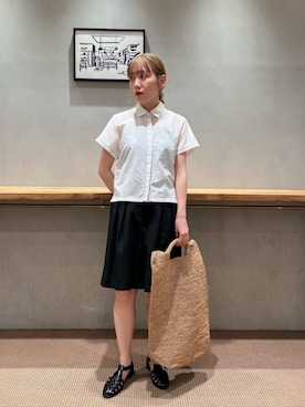 「Steven Alan（スティーブンアラン）のアイテム（サンダル）」を使った、鈴木紗羅さん（レディース・154cm）の夏コーディネート