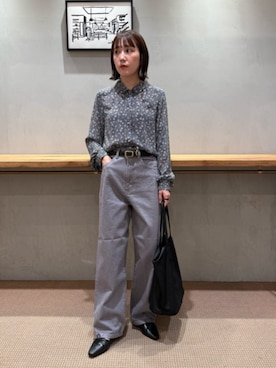 「Steven Alan（スティーブンアラン）のアイテム」を使った、鈴木紗羅さん（レディース・155cm）の秋コーディネート
