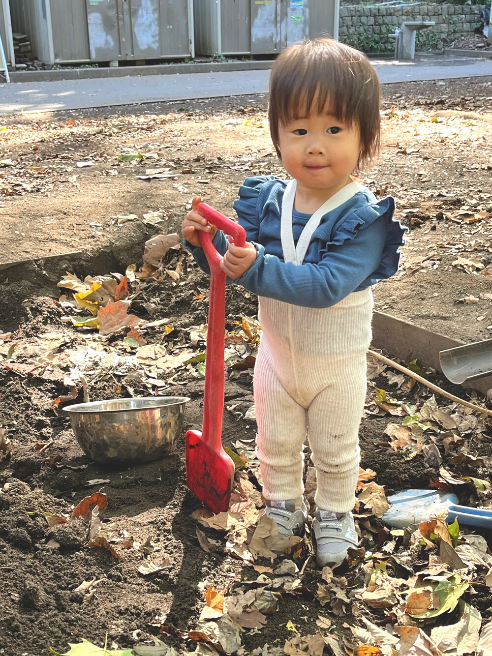「nextのアイテム（ニット/セーター、ブルー系）」を使った、ko__kaさん（キッズ・110cm）の秋コーディネートの1枚目の写真
