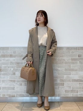 「Te chichi（テチチ）のアイテム（ステンカラーコート）」を使った、yanagiさん（レディース・158cm）の秋コーディネート