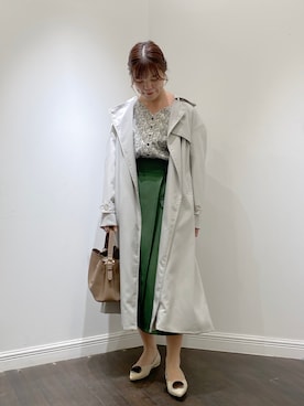 「Te chichi（テチチ）のアイテム（トレンチコート）」を使った、yanagiさん（レディース・158cm）の冬コーディネート