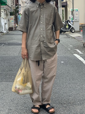 「エコバッグ」｜牛たたき¥280さん（メンズ・170cm）の夏コーディネート