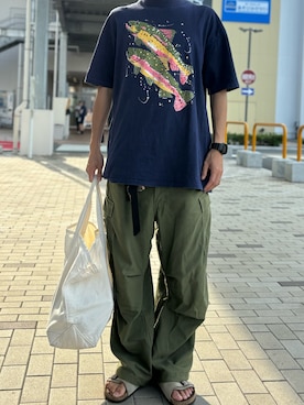「アイテム（トートバッグ）」を使った、牛たたき¥280さん（メンズ・170cm）の夏コーディネート