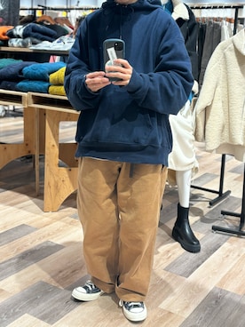 「アイテム（チノパンツ）」を使った、牛たたき¥280さん（メンズ・170cm）の冬コーディネート