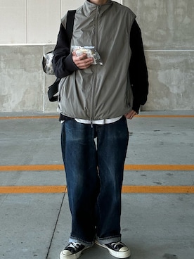 「アイテム（ベスト）」を使った、牛たたき¥280さん（メンズ・170cm）の秋コーディネート