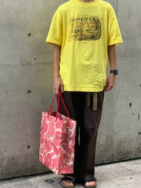 「TENBOX（テンボックス）のアイテム（トップス）」を使った、牛たたき¥280さん（メンズ・170cm）の夏コーディネート